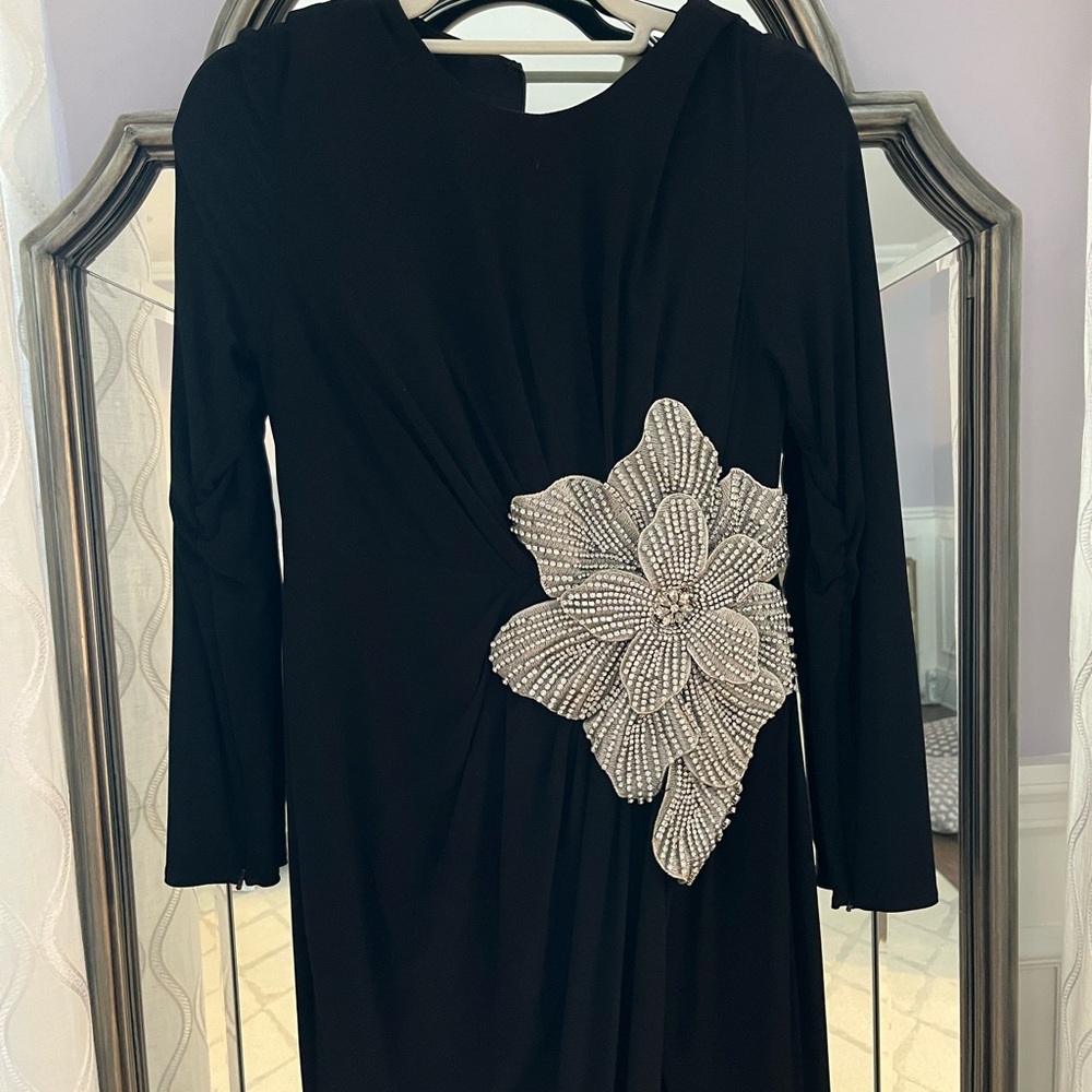 Elegant Black Dress with Silver Embellishment
